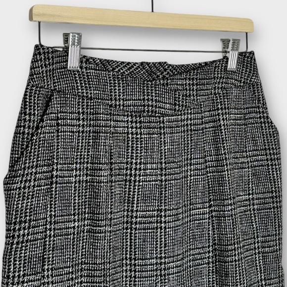 Vintage Christian Dior Black White Plaid Midi Pencil Skirt 10 - Picture 2 of 12